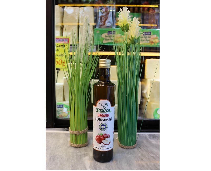 Sazlıca Organik Elma Sirkesi 500 Ml.